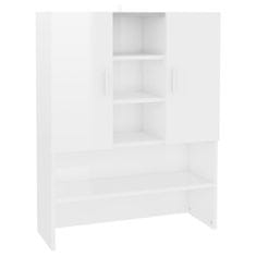 Vidaxl Omara za pralni stroj visok sijaj bela 70,5x25,5x90 cm