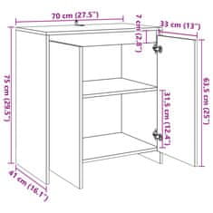 Vidaxl Komoda artisan hrast 70x41x75 cm inženirski les