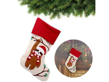 sarcia.eu Okrasna božična nogavica, Lenivec 45cm