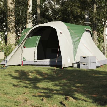 Vidaxl vidaXL Družinski šotor, 6 oseb, kupola, zelen, vodoodporen