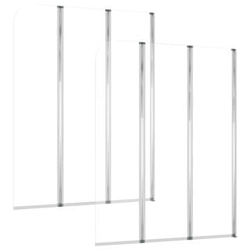 Vidaxl Tuš stene za kopalno kad 2 kosa 104x130 cm steklo prozorne