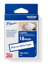 Brother - TZe-FA4, bela/modra (18 mm, trak za likanje, 3 m)