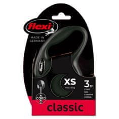 Flexi Povodec Classic New XS kabel 3m/8kg črn