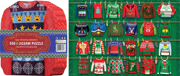 EuroGraphics Puzzle v pločevinasti škatli Božični puloverji 550 kosov