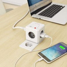 Allocacoc PowerCube 9710/DEEXWF siv Extended Wifi Omrežni razdelilnik 4DIN 1,5 m
