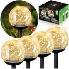 Ilumen Solarna svetilka, prozorna krogla, 4 kos. LS-103