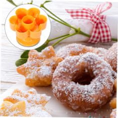Netscroll 3-delni set individualnih modelčkov za krofe in pecivo, okrogli, srček in rožica, DonutModels