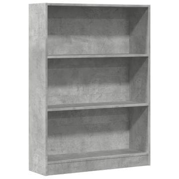 Vidaxl Knjižna omara betonsko siva 80x24x109 cm inženirski les