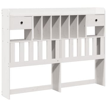Vidaxl Vzglavje s predelki bela 160 cm trdna borovina