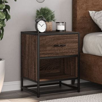Vidaxl vidaXL Nočna omarica rjav hrast 40x31x50 cm material na osnovi lesa