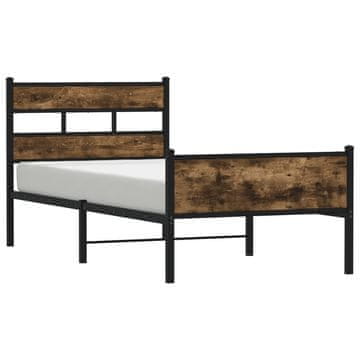 Vidaxl Posteljni okvir brez vzmetnice hrast 90x200 cm inženirski les