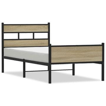 Vidaxl Posteljni okvir brez vzmetnice hrast 90x190 cm inženirski les