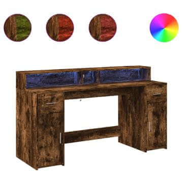 Vidaxl Miza Dimljen hrast 160 x 55 x 91 cm Engineered Wood