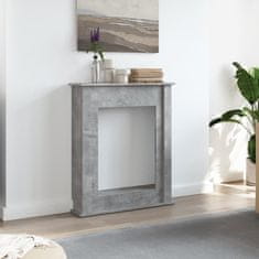 Vidaxl Okvir za kamin betonsko siv 75x20x87,5 cm inženirski les