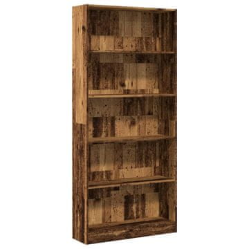 Vidaxl Knjižna omara starinski les 80x24x176 cm inženirski les