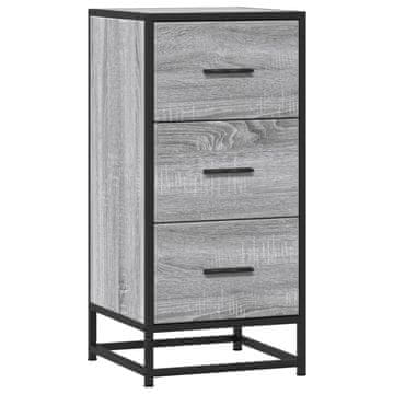 Vidaxl Komoda siva sonoma 35,5x35x76 cm inženirski les in kovina