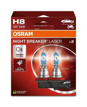 Osram H8 Night Breaker Laser +150% BOX 2 kosa