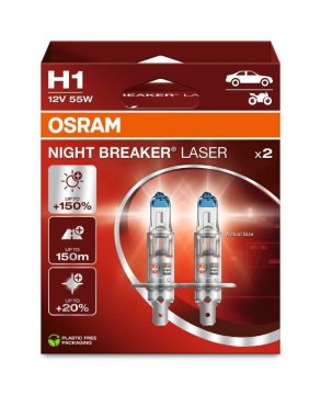 Osram H1 Night Breaker Laser +150% BOX 2 kosa