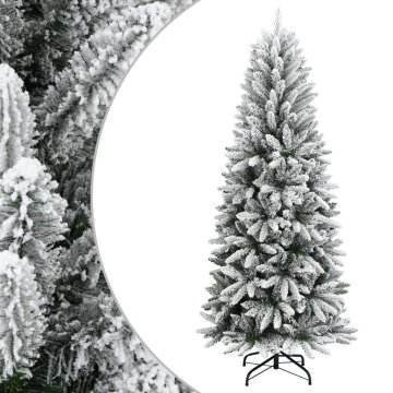 Vidaxl Umetna novoletna jelka s snegom 240 cm PVC in PE
