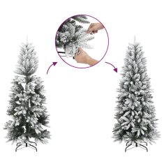 Vidaxl Umetna novoletna jelka s snegom 240 cm PVC in PE