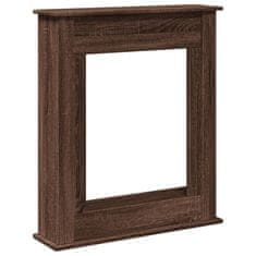 Vidaxl Okvir za kamin rjavi hrast 75x20x87,5 cm inženirski les