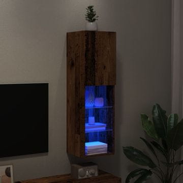 Vidaxl vidaXL TV omarica z LED osvetlitvijo, starinski les, 30,5 x 30 x 102 cm