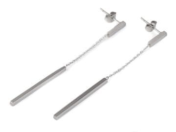 Uhani z verižico iz nerjavečega jekla - srebrni