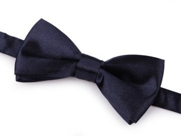 Satenast metuljček v škatli - (12x6 cm) temno modra