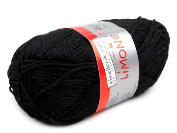 Bombažna pletilna preja Limone 50 g - (024) črna