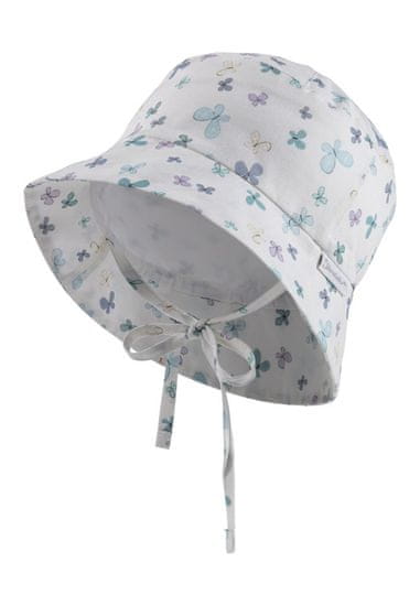 Sterntaler Poletni klobuk s kravato metulji iz organskega bombaža UV 30+ bela deklica - 43 cm 5-6 m