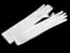 Dolge satenaste formalne rokavice - (43 cm) bele