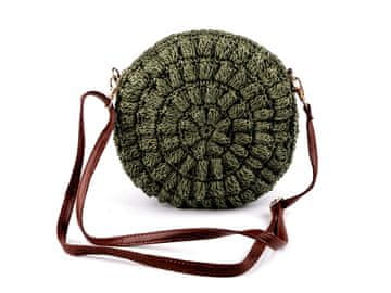Kvačkana rafija - torbica iz lycre z zadrgo Ø25 cm - (Ø25 cm) ledeno zelena