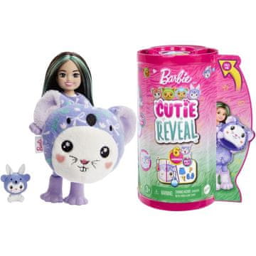 Mattel Barbie CUTIE REVEAL CHELSEA V KOSTUMU - DOJENČEK V FIALNEM KOALJSKEM KOSTUMU