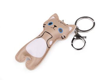 Nahrbtnik / obesek za ključe mačka - bež