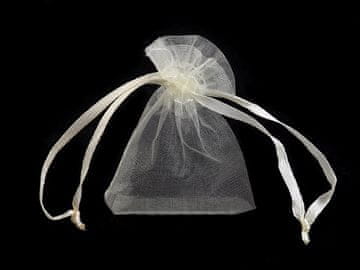 Darilna vrečka 4,5x7 cm organza - kremna najlažja. (10 kosov)