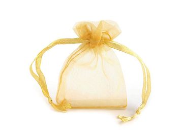 Darilna vrečka 4,5x7 cm organza - zlata svetloba (100 kosov)