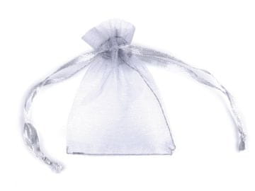 Darilna vrečka 4,5x7 cm iz organze - siva, najsvetlejša (100 kosov)