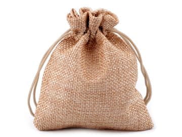 Darilna vrečka 10x12 cm imitacija jute - naravna (10 kosov)