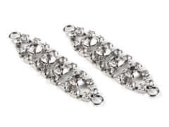 Strass ornament 12x50 mm - srebrn (10 kosov)