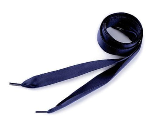 Satenaste vezalke za čevlje, superge in majice dolžine 110 cm - temno modre (2 kosa)