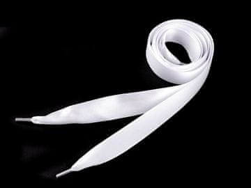 Satenaste vezalke za čevlje, superge in majice dolžine 110 cm - bele (2 kosa)