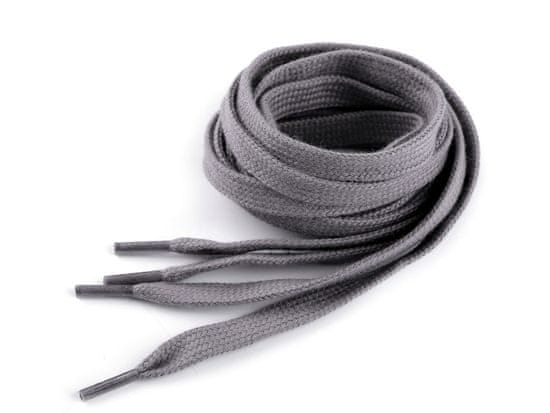 Bombažne vezalke za čevlje / superge / majice dolžina 130 cm - (8301) siva (2 kosa)