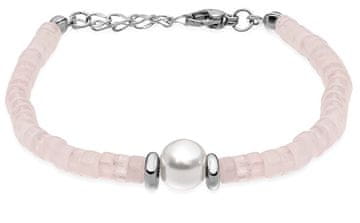 Troli Nežno roza zapestnica iz perl z biseri VESB0712S-C-PET