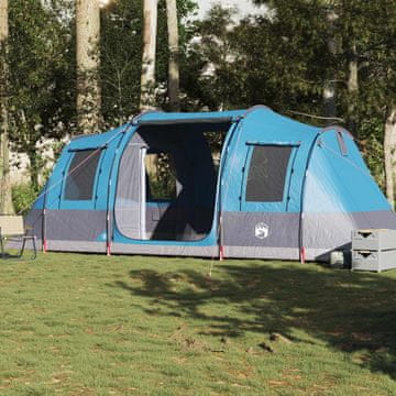 Vidaxl vidaXL Šotor s tunelom za 4 osebe, moder, vodoodporen
