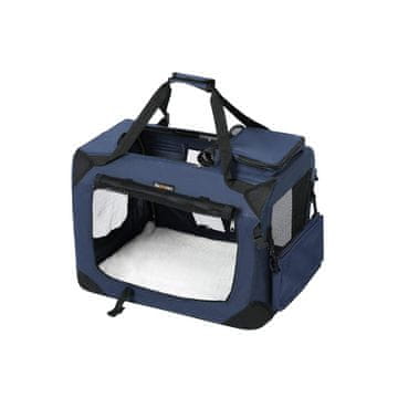 Songmics Prenosna torba za psa zložljiva tekstilna torba za hišne ljubljenčke 50x35x35 cm modra