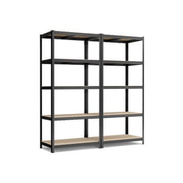 Songmics Regal, 5-nadstropni komplet 2 kosov, 50x100x200 cm, črna