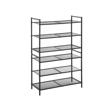 Songmics Stojalo za čevlje, 68,5x28,5x53 cm, črna