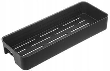 shumee Kopalniška stenska polica z robom, privijačena, črna, 4,3x28,6x10,8cm APO