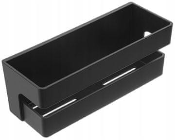 shumee Kopalniška stenska polica z dvojnim robom, črna, 11x28x10,5 cm APO