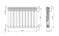 shumee Bel aluminijasti radiator 10 elementov 57x80 cm Best